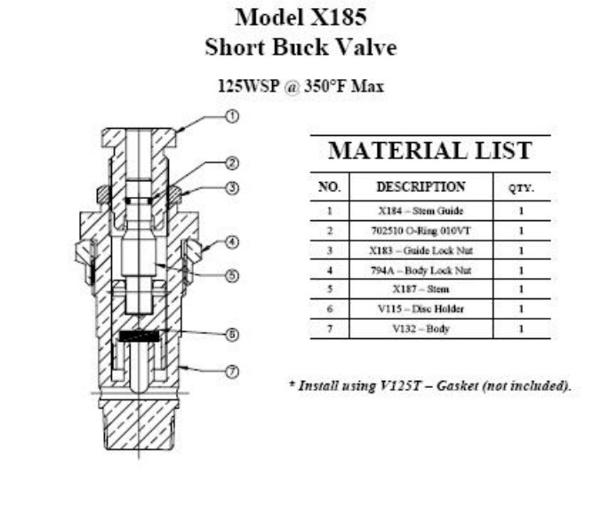 UB Short Buck Valve